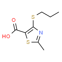 ChemSpider 2D Image | 2-Methyl-4-(propylsulfanyl)-1,3-thiazole-5-carboxylic acid | C8H11NO2S2