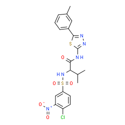 ChemSpider 2D Image | N~2~-[(4-Chloro-3-nitrophenyl)sulfonyl]-N-[5-(3-methylphenyl)-1,3,4-thiadiazol-2-yl]valinamide | C20H20ClN5O5S2