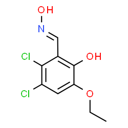 ChemSpider 2D Image | 3,4-Dichloro-6-ethoxy-2-[(E)-(hydroxyimino)methyl]phenol | C9H9Cl2NO3