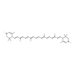 ChemSpider 2D Image | 4,4'-Didehydro-6,6'-dihydro-beta,beta-carotene-3,3'-dione | C40H52O2
