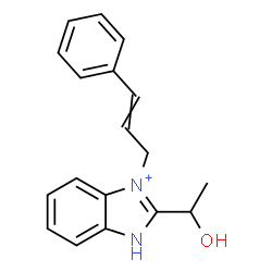 ChemSpider 2D Image | 3-Cinnamyl-2-(1-hydroxyethyl)-1H-3,1-benzimidazol-3-ium | C18H19N2O