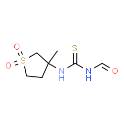 ChemSpider 2D Image | 1-Formyl-3-(3-methyl-1,1-dioxidotetrahydro-3-thiophenyl)thiourea | C7H12N2O3S2