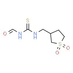 ChemSpider 2D Image | 1-[(1,1-Dioxidotetrahydro-3-thiophenyl)methyl]-3-formylthiourea | C7H12N2O3S2