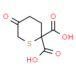 ChemSpider 2D Image | 5-Oxotetrahydro-2H-thiopyran-2,2-dicarboxylic acid | C7H8O5S