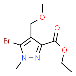 ChemSpider 2D Image | Ethyl 5-bromo-4-(methoxymethyl)-1-methyl-1H-pyrazole-3-carboxylate | C9H13BrN2O3