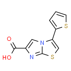 ChemSpider 2D Image | 3-(2-Thienyl)imidazo[2,1-b][1,3]thiazole-6-carboxylic acid | C10H6N2O2S2