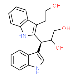 ChemSpider 2D Image | (3S)-3-[3-(2-Hydroxyethyl)-1H-indol-2-yl]-3-(1H-indol-3-yl)-1,2-propanediol | C21H22N2O3