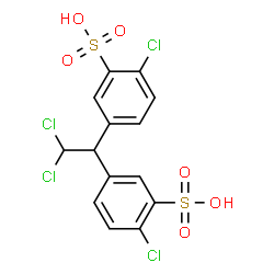 ChemSpider 2D Image | 3,3'-(2,2-Dichloro-1,1-ethanediyl)bis(6-chlorobenzenesulfonic acid) | C14H10Cl4O6S2