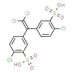 ChemSpider 2D Image | 3,3'-(2,2-Dichloro-1,1-ethenediyl)bis(6-chlorobenzenesulfonic acid) | C14H8Cl4O6S2