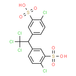 ChemSpider 2D Image | 3,3'-(2,2,2-Trichloro-1,1-ethanediyl)bis(6-chlorobenzenesulfonic acid) | C14H9Cl5O6S2