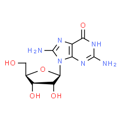 ChemSpider 2D Image | 8-Aminoguanosine | C10H14N6O5