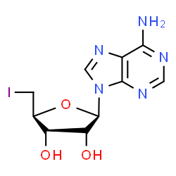 ChemSpider 2D Image | 5'-Deoxy-5'-iodoadenosine | C10H12IN5O3