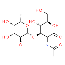 ChemSpider 2D Image | (2xi)-2-Acetamido-2-deoxy-3-O-(6-deoxy-beta-L-galactopyranosyl)-D-arabino-hexose | C14H25NO10