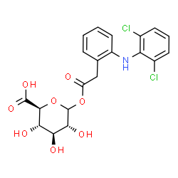 ChemSpider 2D Image | 1-O-({2-[(2,6-Dichlorophenyl)amino]phenyl}acetyl)-D-glucopyranuronic acid | C20H19Cl2NO8