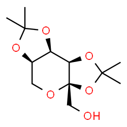ChemSpider 2D Image | [(5aR,8aR,8bR)-2,2,7,7-Tetramethyltetrahydro-3aH-bis[1,3]dioxolo[4,5-b:4',5'-d]pyran-3a-yl]methanol (non-preferred name) | C12H20O6