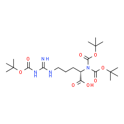 ChemSpider 2D Image | N~2~,N~2~-Bis{[(2-methyl-2-propanyl)oxy]carbonyl}-N~5~-(N-{[(2-methyl-2-propanyl)oxy]carbonyl}carbamimidoyl)-L-ornithine | C21H38N4O8