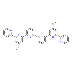 ChemSpider 2D Image | 4',4''''-Bis(methylsulfanyl)-2,2':6',2'':6'',2''':6''',2'''':6'''',2'''''-sexipyridine | C32H24N6S2