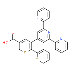 ChemSpider 2D Image | 3-(2,2':6',2''-Terpyridin-4'-yl)-6H,6'H-2,2'-bithiopyran-5-carboxylic acid | C26H19N3O2S2