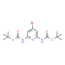 ChemSpider 2D Image | Bis(2-methyl-2-propanyl) (4-bromo-2,6-pyridinediyl)biscarbamate | C15H22BrN3O4