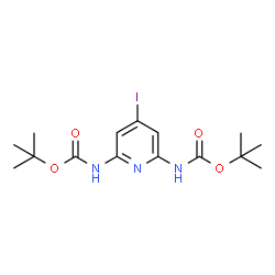 ChemSpider 2D Image | Bis(2-methyl-2-propanyl) (4-iodo-2,6-pyridinediyl)biscarbamate | C15H22IN3O4