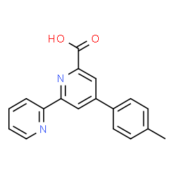 ChemSpider 2D Image | 4-(4-Methylphenyl)-2,2'-bipyridine-6-carboxylic acid | C18H14N2O2