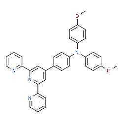 ChemSpider 2D Image | 4-Methoxy-N-(4-methoxyphenyl)-N-[4-(2,2':6',2''-terpyridin-4'-yl)phenyl]aniline | C35H28N4O2