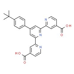 ChemSpider 2D Image | 4'-[4-(2-Methyl-2-propanyl)phenyl]-2,2':6',2''-terpyridine-4,4''-dicarboxylic acid | C27H23N3O4