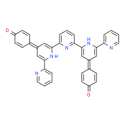 ChemSpider 2D Image | 4,4'-(2,2':6',2'':6'',2''':6''',2''''-Quinquepyridine-4',4'''(1'H,1'''H)-diylidene)bis(2,5-cyclohexadien-1-one) | C37H25N5O2