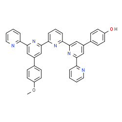 ChemSpider 2D Image | 4-[4'''-(4-Methoxyphenyl)-2,2':6',2'':6'',2''':6''',2''''-quinquepyridin-4'-yl]phenol | C38H27N5O2