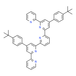ChemSpider 2D Image | 4',4'''-Bis[4-(2-methyl-2-propanyl)phenyl]-2,2':6',2'':6'',2''':6''',2''''-quinquepyridine | C45H41N5