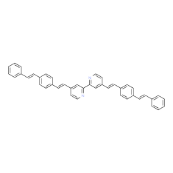 ChemSpider 2D Image | 4,4'-Bis[(E)-2-{4-[(E)-2-phenylvinyl]phenyl}vinyl]-2,2'-bipyridine | C42H32N2