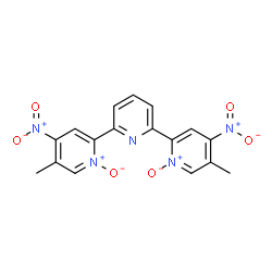 ChemSpider 2D Image | 2,2'-(2,6-Pyridinediyl)bis(5-methyl-4-nitropyridine) 1,1'-dioxide | C17H13N5O6