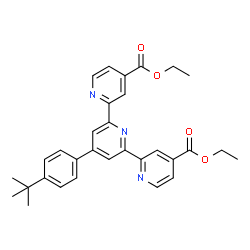 ChemSpider 2D Image | Diethyl 4'-[4-(2-methyl-2-propanyl)phenyl]-2,2':6',2''-terpyridine-4,4''-dicarboxylate | C31H31N3O4