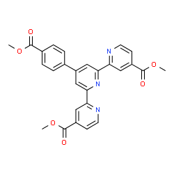 ChemSpider 2D Image | Dimethyl 4'-[4-(methoxycarbonyl)phenyl]-2,2':6',2''-terpyridine-4,4''-dicarboxylate | C27H21N3O6