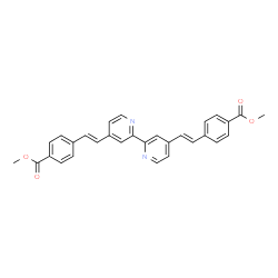 ChemSpider 2D Image | Dimethyl 4,4'-[2,2'-bipyridine-4,4'-diyldi(E)-2,1-ethenediyl]dibenzoate | C30H24N2O4