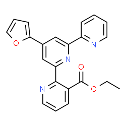 ChemSpider 2D Image | Ethyl 4'-(2-furyl)-2,2':6',2''-terpyridine-3-carboxylate | C22H17N3O3