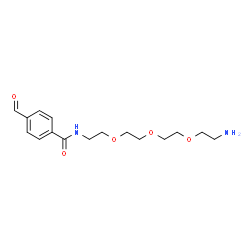 ChemSpider 2D Image | N-(2-{2-[2-(2-Aminoethoxy)ethoxy]ethoxy}ethyl)-4-formylbenzamide | C16H24N2O5