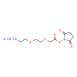 ChemSpider 2D Image | 1-{2-[2-(2-Azidoethoxy)ethoxy]acetoxy}-2,5-pyrrolidinedione | C10H14N4O6