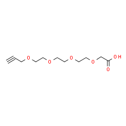 ChemSpider 2D Image | 3,6,9,12-Tetraoxapentadec-14-yn-1-oic acid | C11H18O6
