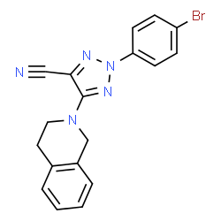 ChemSpider 2D Image | 2-(4-Bromophenyl)-5-(3,4-dihydro-2(1H)-isoquinolinyl)-2H-1,2,3-triazole-4-carbonitrile | C18H14BrN5