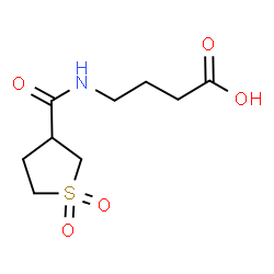 ChemSpider 2D Image | 4-{[(1,1-Dioxidotetrahydro-3-thiophenyl)carbonyl]amino}butanoic acid | C9H15NO5S