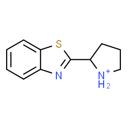 ChemSpider 2D Image | 2-(1,3-Benzothiazol-2-yl)pyrrolidinium | C11H13N2S