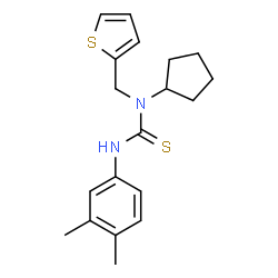 ChemSpider 2D Image | 1-Cyclopentyl-3-(3,4-dimethylphenyl)-1-(2-thienylmethyl)thiourea | C19H24N2S2