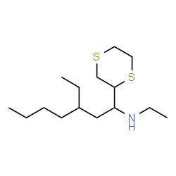 ChemSpider 2D Image | 1-(1,4-Dithian-2-yl)-N,3-diethyl-1-heptanamine | C15H31NS2