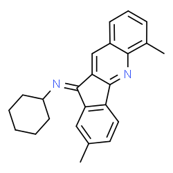 ChemSpider 2D Image | (11E)-N-Cyclohexyl-2,6-dimethyl-11H-indeno[1,2-b]quinolin-11-imine | C24H24N2