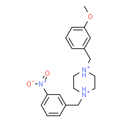 ChemSpider 2D Image | 1-(3-Methoxybenzyl)-4-(3-nitrobenzyl)piperazinediium | C19H25N3O3
