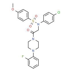 ChemSpider 2D Image | N-(4-Chlorophenyl)-N-{2-[4-(2-fluorophenyl)-1-piperazinyl]-2-oxoethyl}-4-methoxybenzenesulfonamide | C25H25ClFN3O4S