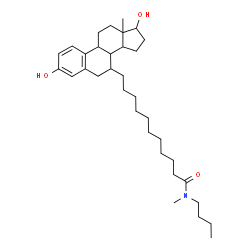 ChemSpider 2D Image | N-Butyl-11-[3,17-dihydroxyestra-1,3,5(10)-trien-7-yl]-N-methylundecanamide | C34H55NO3