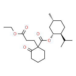 ChemSpider 2D Image | (1R,2S,5R)-2-Isopropyl-5-methylcyclohexyl 1-(3-ethoxy-3-oxopropyl)-2-oxocyclohexanecarboxylate | C22H36O5