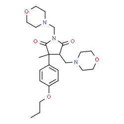 ChemSpider 2D Image | 3-Methyl-1,4-bis(4-morpholinylmethyl)-3-(4-propoxyphenyl)-2,5-pyrrolidinedione | C24H35N3O5